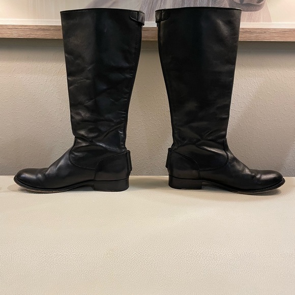 Frye “Melissa” Black Leather Zip Boots - Picture 2 of 10